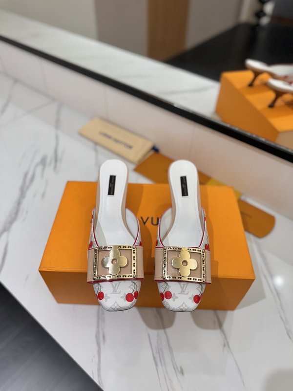 LV 모노그램 데님 버클 하이힐 샌들 001-252484