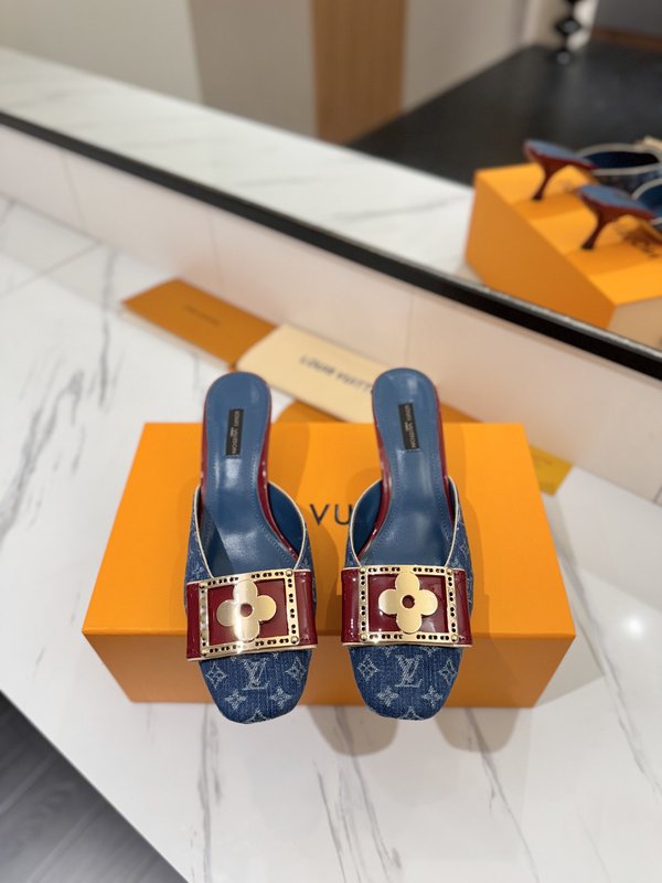 LV 모노그램 데님 스파이싱 힐 샌들 001-252489