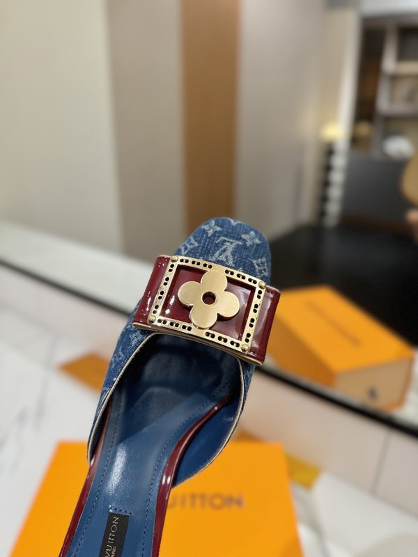 LV 모노그램 데님 스파이싱 힐 샌들 001-252489