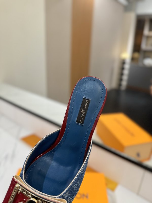 LV 모노그램 데님 스파이싱 힐 샌들 001-252489