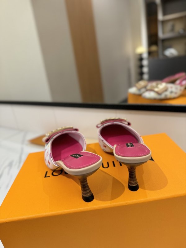 LV 모노그램 데님 하이힐 샌들 001-252491