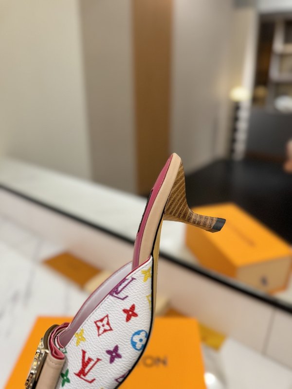 LV 모노그램 데님 하이힐 샌들 001-252491