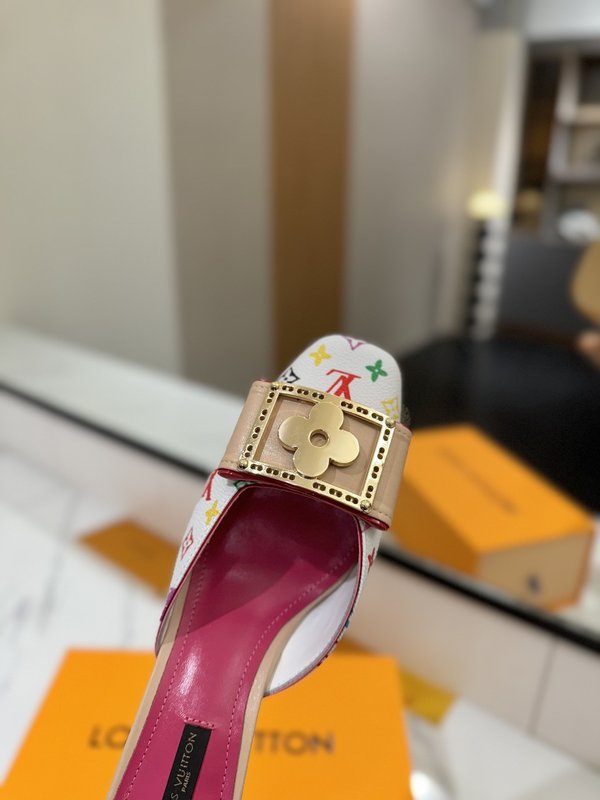 LV 모노그램 데님 하이힐 샌들 001-252491