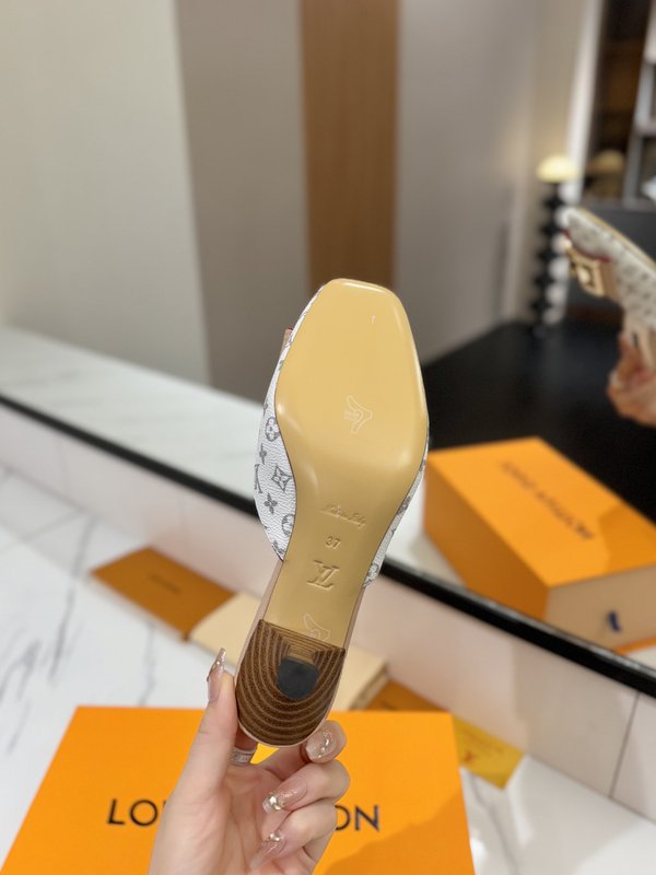 LV 모노그램 데님 하이힐 샌들 001-252492