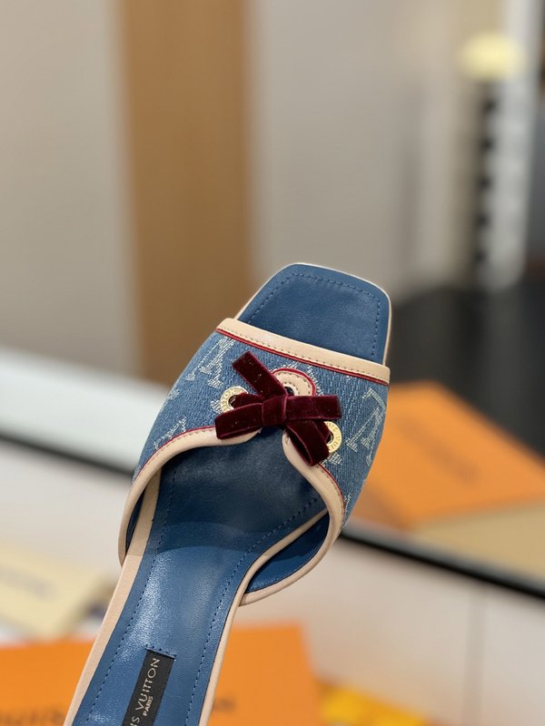 LV 모노그램 데님 버클 하이힐 샌들 001-252493