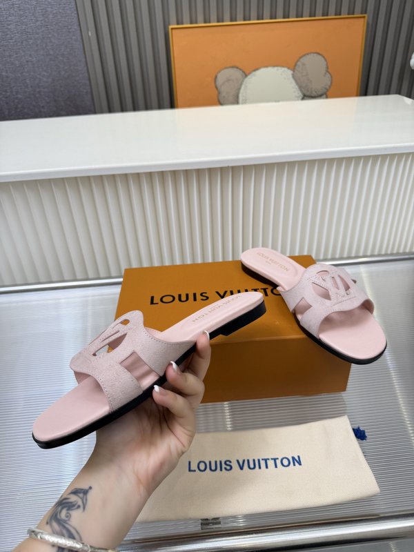 LV 스웨이드 양피 안감 가죽밑창 샌들 뮬 001-252496