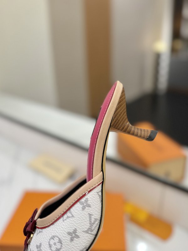 LV 모노그램 데님 하이힐 샌들 여성용 001-252500