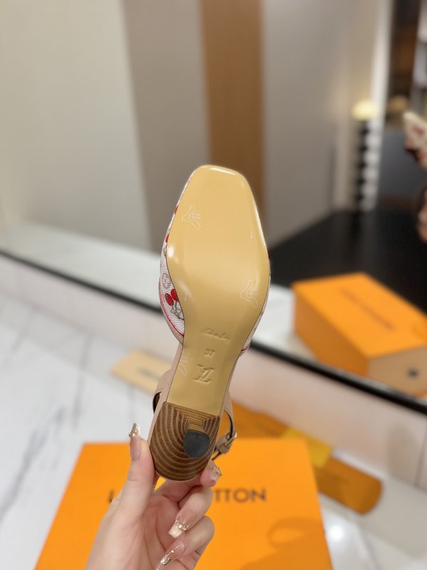 LV 모노그램 데님 하이힐 샌들 001-252503