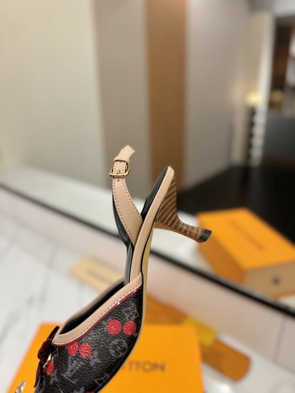 LV 모노그램 데님 하이힐 샌들 여성용 001-252504