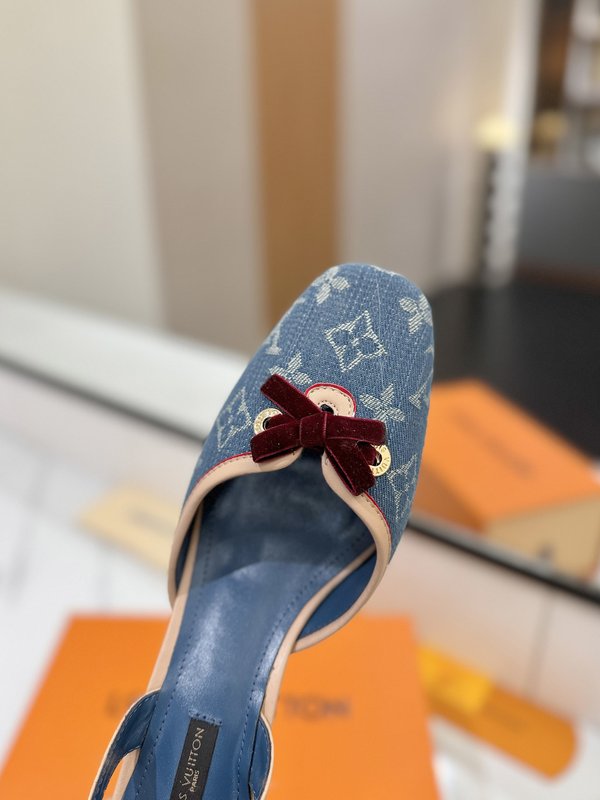 LV 모노그램 데님 하이힐 샌들 001-252505