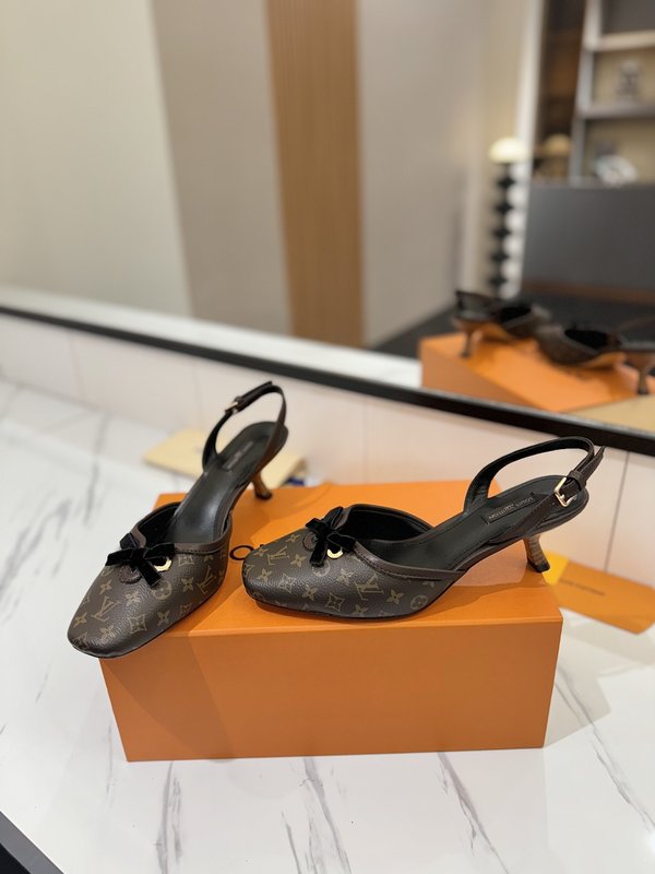 LV 모노그램 데님 하이힐 샌들 001-252509