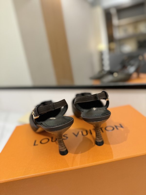 LV 모노그램 데님 하이힐 샌들 001-252509