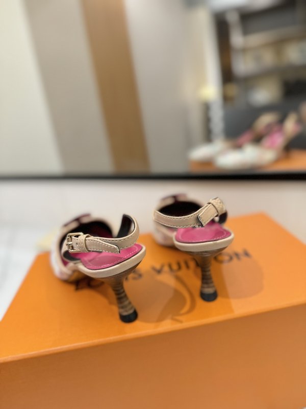 LV 모노그램 데님 하이힐 샌들 001-252510