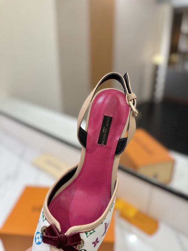 LV 모노그램 데님 하이힐 샌들 001-252510