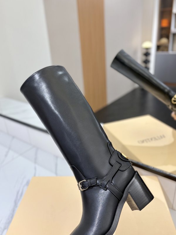 발렌티노 빈티지 버클 라운드 토 니하이 부츠 001-252578