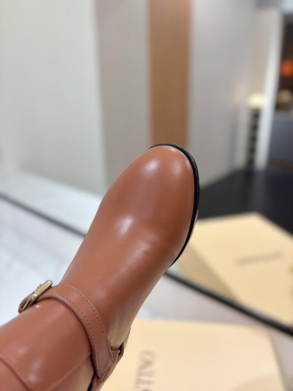 발렌티노 빈티지 버클 라운드 토 니부츠 001-252580