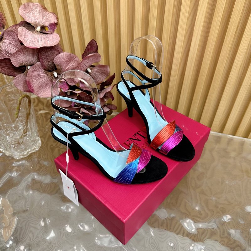 발렌티노 물고기 비늘 다이아몬드 하이힐 샌들 001-252707