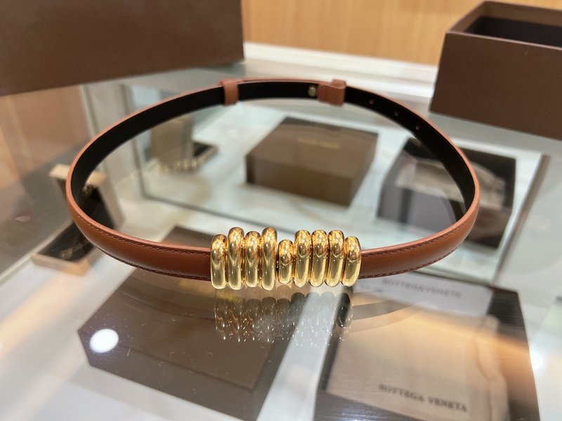 BV 보디가 브라운 골드 버클 랩 스타일 벨트 001-253273