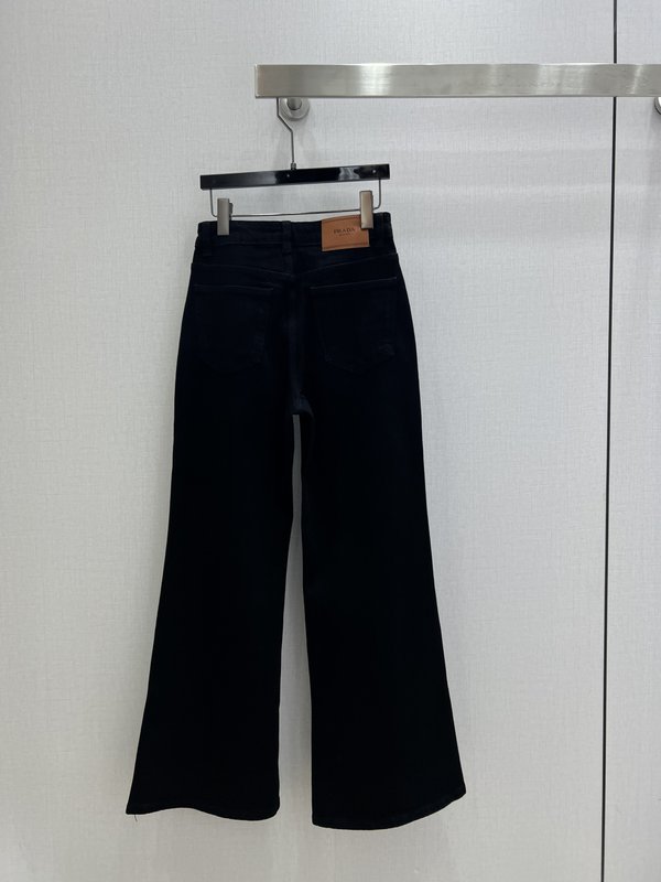 로고 레더 패치 스트레이트 데님 팬츠 001-255582