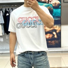 구찌 남성용 여름 라운드넥 반팔 티셔츠 001-255618
