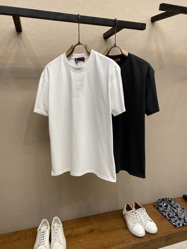 구찌 더블 G 자수 코튼 반팔 티셔츠 001-255667