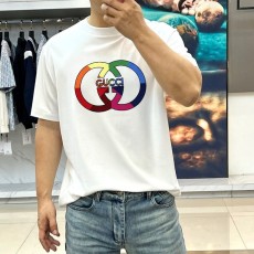 구찌 남성용 여름 라운드넥 반팔 티셔츠 001-255736