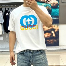 구찌 남성용 여름 라운드넥 반팔 티셔츠 001-255750