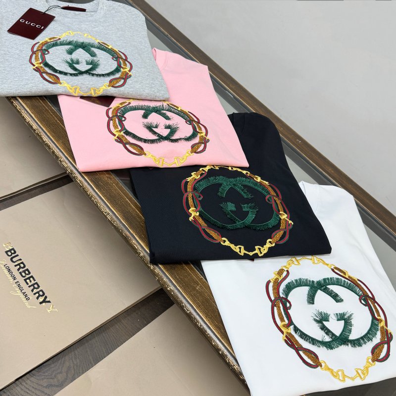 구찌 여름 신상 자수 라운드넥 반팔 티셔츠 001-255795