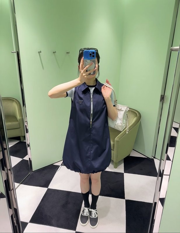 네이비 민소매 폴로 원피스 001-256076
