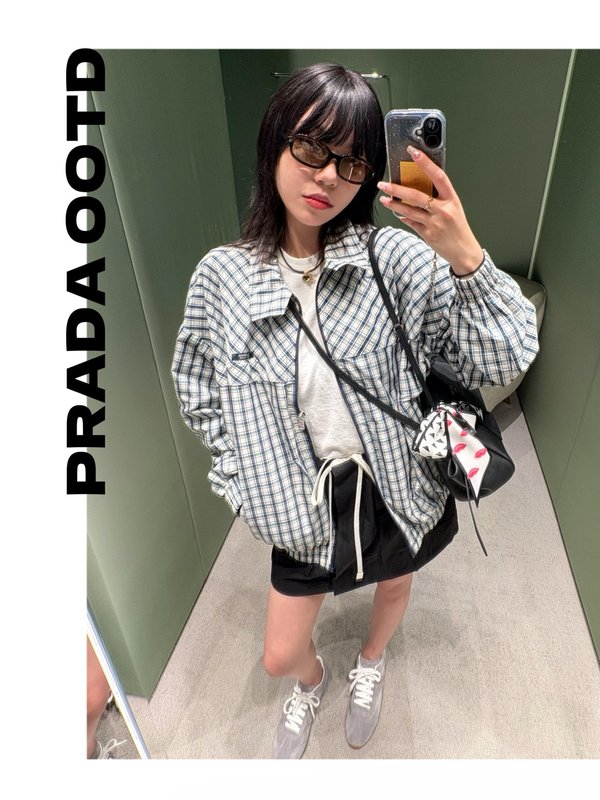 레트로 체크 패턴 캐주얼 자켓 001-256109