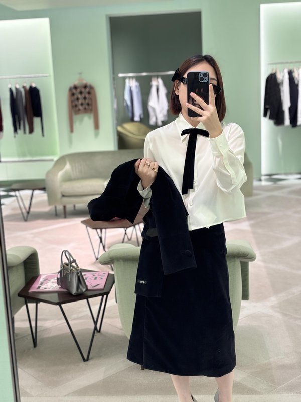 화이트 넥타이 실크 숏 셔츠 001-256132