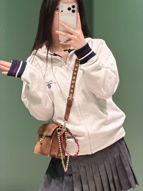프리미엄 레터 프린트 지퍼 후드 집업 자켓 001-256134