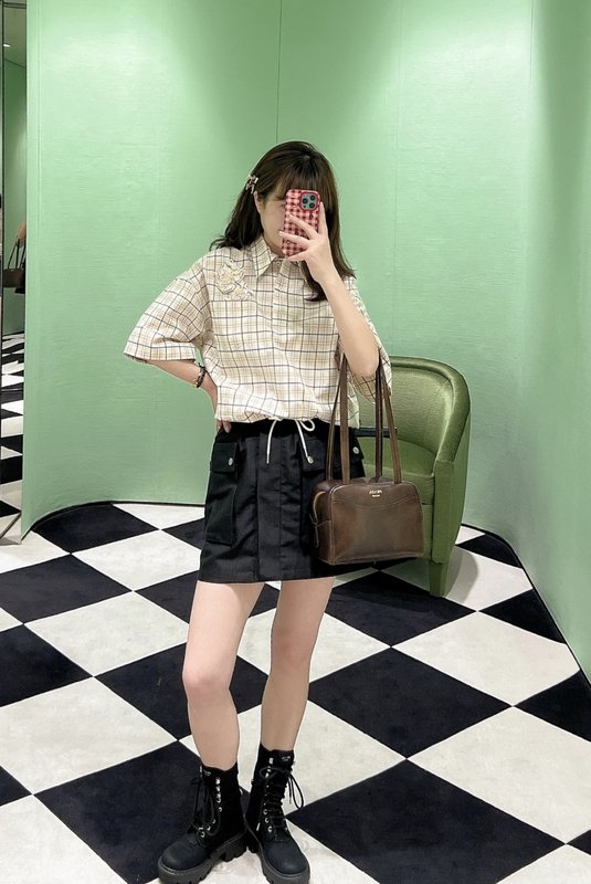 클래식 나일론 카고 스커트 001-256137