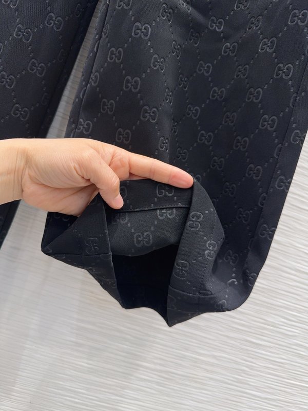 레트로 우아한 텍스처 하이웨스트 롱팬츠 001-256245