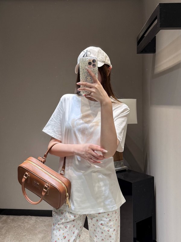 실드 나이트 레터 프린트 라운드넥 반팔 티셔츠 001-256272