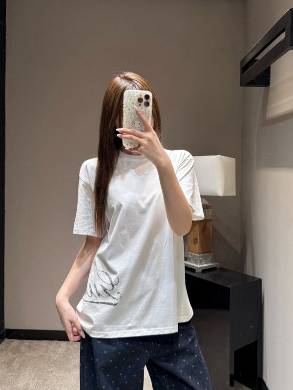 구찌 심플 레터 프린트 라운드넥 반팔 티셔츠 001-256319