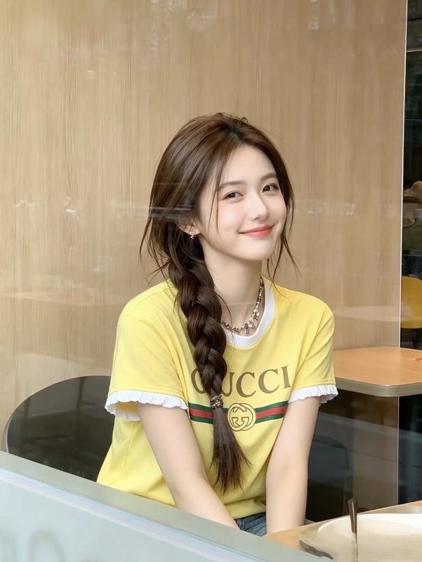 레터 프린트 러플 소매 컬러 블로킹 라운드넥 반팔 티셔 001-256388