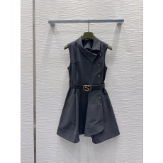 구찌 스타일 심플 실루엣 민소매 원피스 001-256413