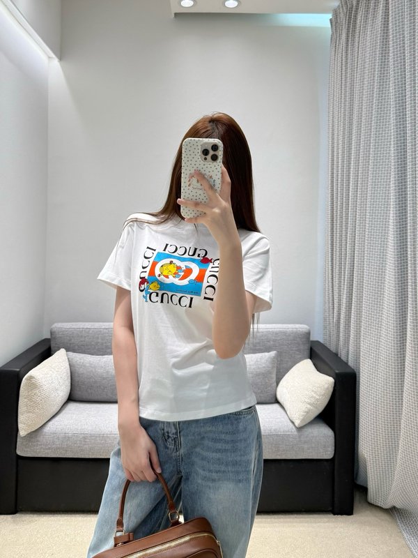 구찌 콜라보 카툰 프린트 반팔 티셔츠 001-256474