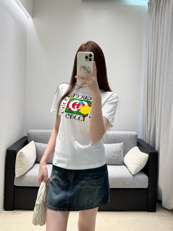 구찌 콜라보 빈티지 카툰 프린트 반팔 티셔츠 001-256479