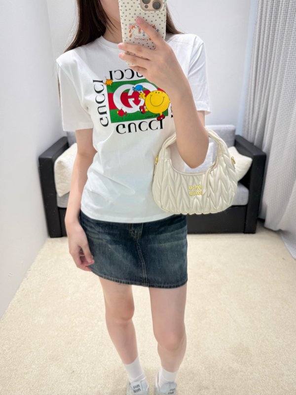 구찌 콜라보 빈티지 카툰 프린트 반팔 티셔츠 001-256479