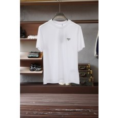 프라다 남녀공용 면 소재 자수 반팔 티셔츠 001-256495