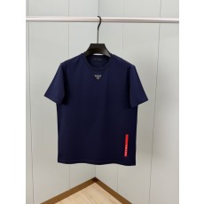 프라다 클래식 삼각 로고 머서라이즈 코튼 반팔 티셔츠 001-256523