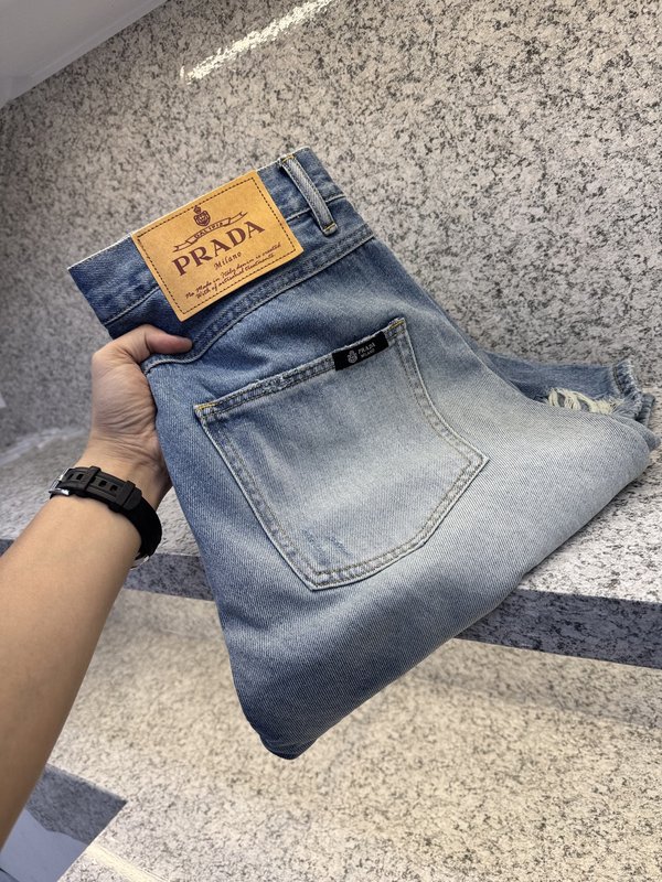 프라다 스타일 봄여름 와이드 핏 스트레이트 진 001-256557