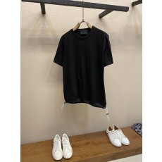 프라다 라운드넥 드로스트링 헴 반팔 티셔츠 001-256576