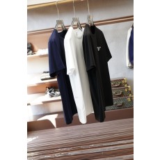 프라다 봄여름 레파드 프린트 로고 반팔 티셔츠 001-256667
