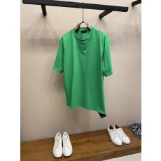 프라다 순면 솔리드 라운드넥 반팔 티셔츠 001-256681
