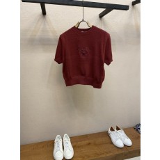 프라다 클래식 엠블럼 자수 숏슬리브 니트 001-256696