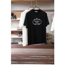 프라다 남성 코튼 라운드넥 반팔 티셔츠 001-256704