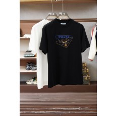 프라다 남성용 춘하 순면 루즈핏 라운드넥 반팔 티셔츠 001-256705